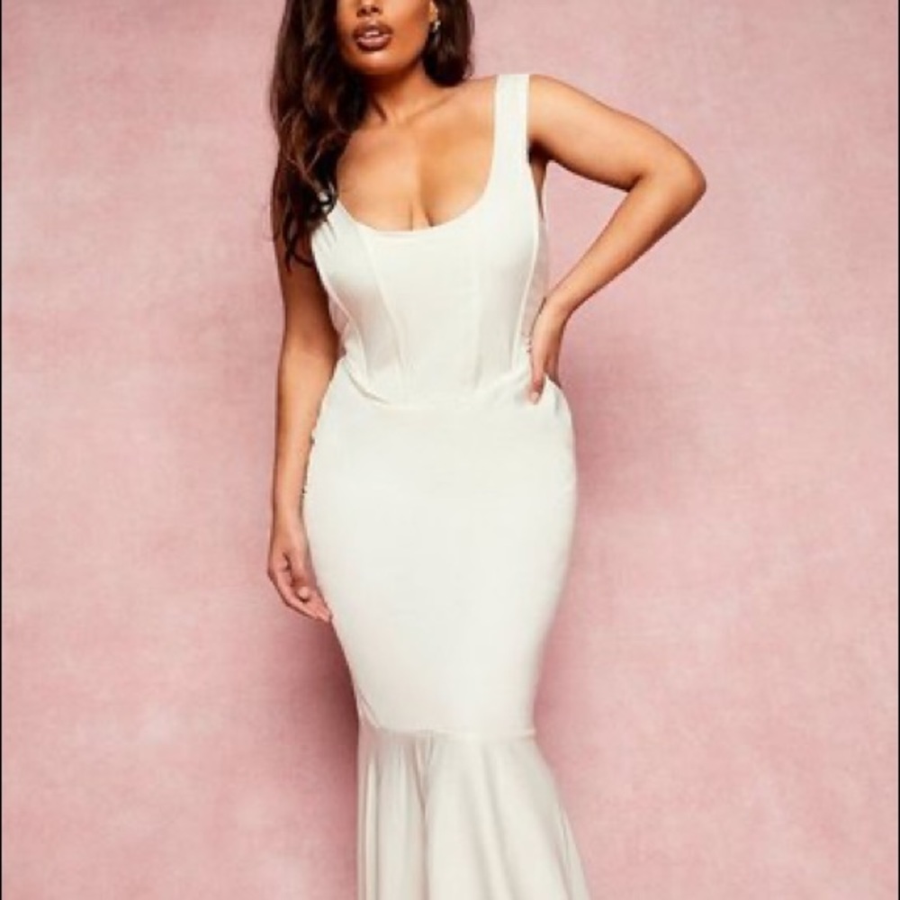 Boohoo Plus Occasion Drape Hourglass Maxi Dress
